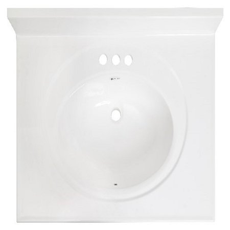 ARSTAR INC. Arstar Standard Cultured Marble Bathroom Sink 31 in. W X 22 in. D White A223110113C1-3